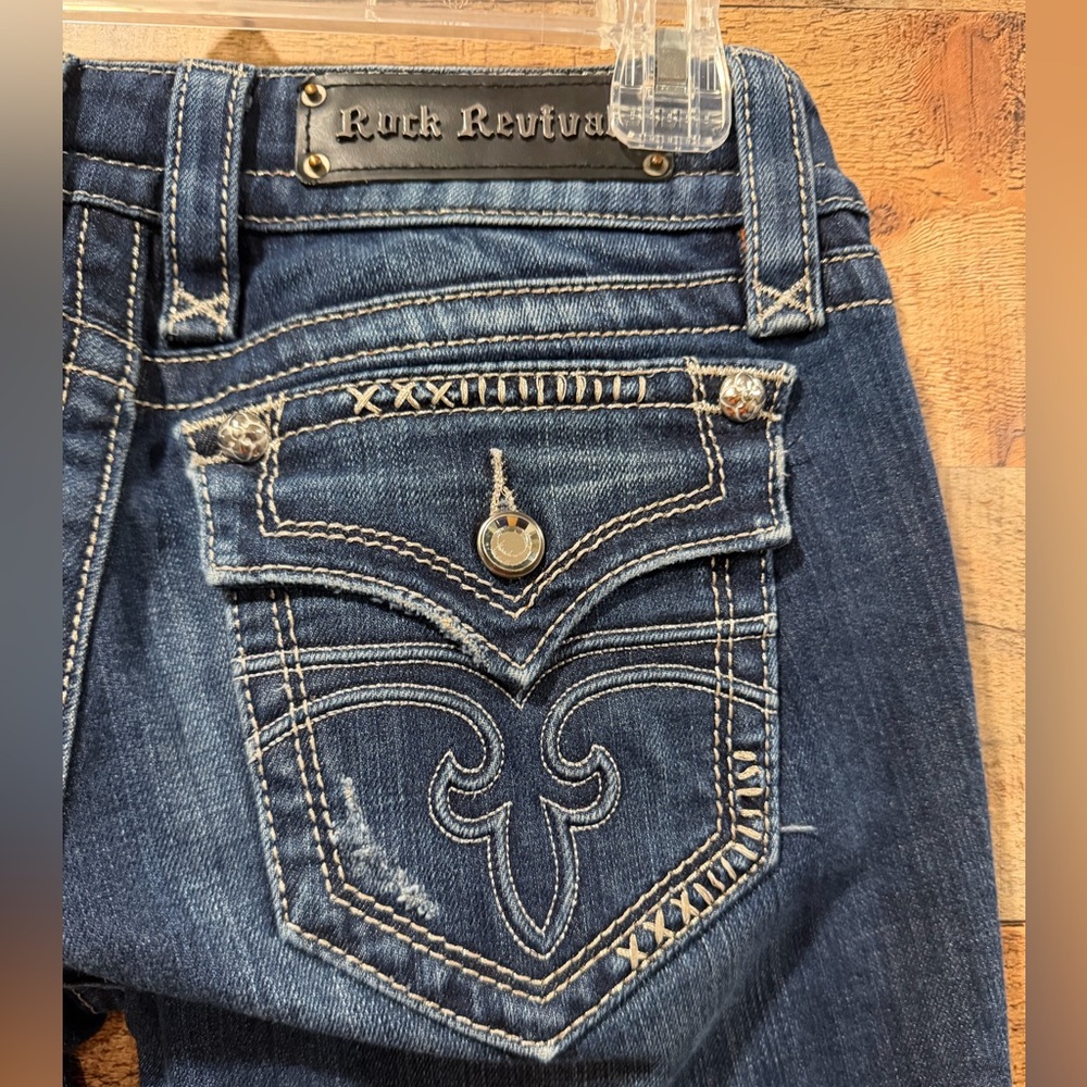 Rock Revival Celine Women's Dark Blue Boot Cut Jeans Size 28